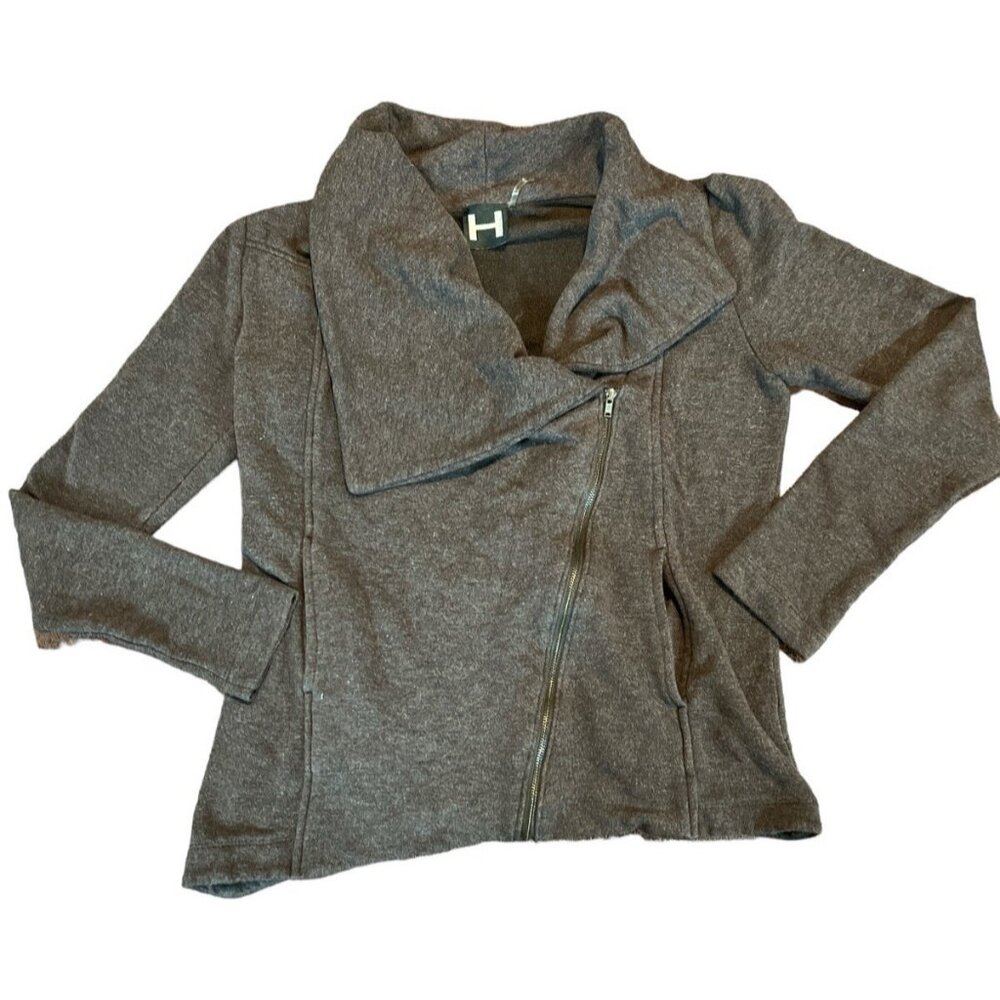 H By Bordeaux‎ Womens Brown Asymmetrical Zipper Jacket